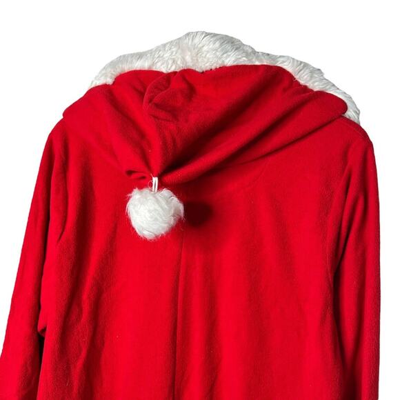 Wondershop Christmas Fleece Hooded 1 Piece Pajama Union Suit Red FLAW Adult XL - Picture 4 of 7